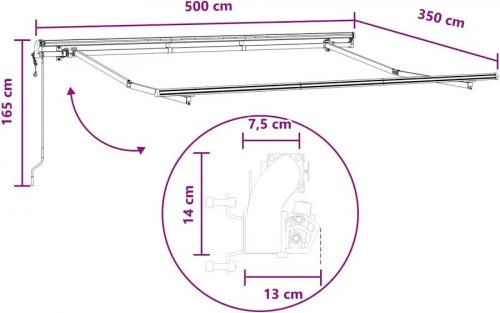 Toldo manual Retráctil Vidaxl