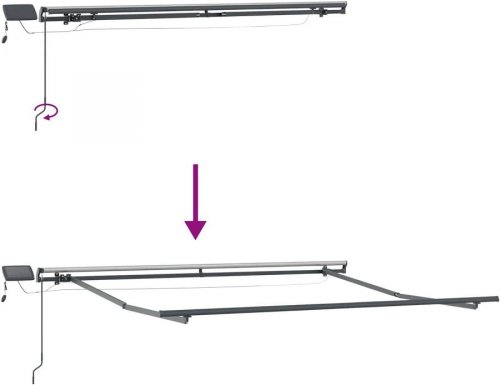 Toldo retráctil 300 cm tela y aluminio