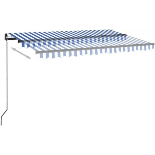 Toldo retráctil manual con led azul y blanco 450x300 cm - COMFORTXL