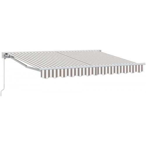 Toldo Retráctil Manual Gris Claro Y Blanco. 4,5 X 3,5 M Vidaxl