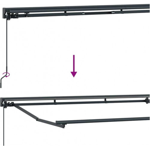 Toldo Retráctil Manual Gris Claro Y Blanco. 4,5 X 3,5 M Vidaxl
