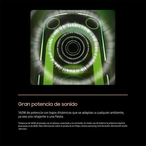 Torre de Sonido Samsung MX-ST40F/ZF, 2.0 con 4 altavoces, 160W, Modo Karaoke, Efectos DJ, Bass Booster, Bluetooth 5.4, USB music playback Negro titanium