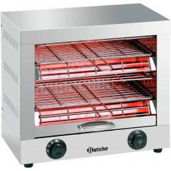 Tostadora eléctrica industrial inox 2 pisos para hostelería. horno tostador de pan profesional para bar y restaurante