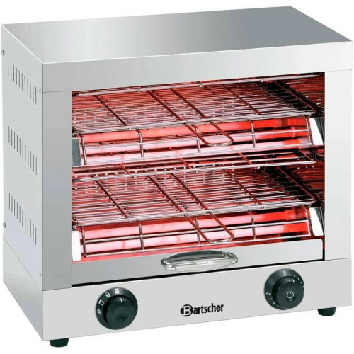 Tostadora eléctrica industrial inox 2 pisos para hostelería. horno tostador de pan profesional para bar y restaurante