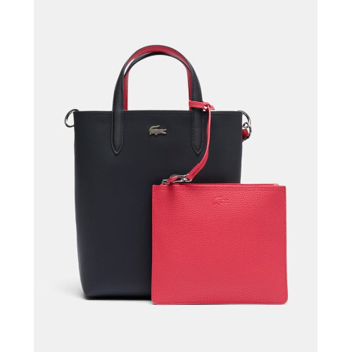 Tote reversible en burdeos y topo con logotipo plateado Azul marino
