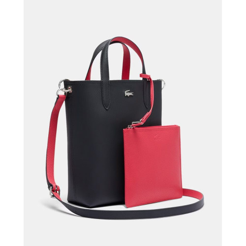 Tote reversible en burdeos y topo con logotipo plateado Azul marino