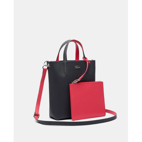 Tote reversible en burdeos y topo con logotipo plateado Azul marino
