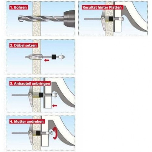 TOX Washbasin fixing Oase Spagat M10 x 180 mm 10 pieces (024100221)