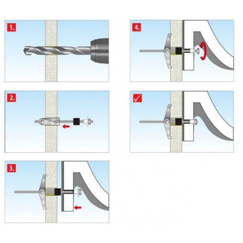 TOX Washbasin fixing Oase Spagat M10 x 180 mm 10 pieces (024100221)