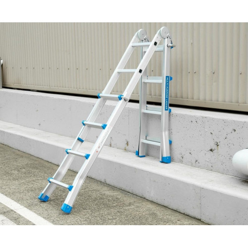 TREPPE Escalera Articulada Plegable Telescópica Multifunción Aluminio 4x4 Escalones 3,98m