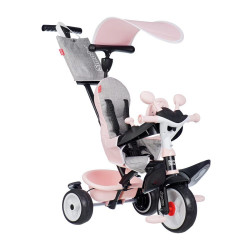 Triciclo Baby Driver Confort Rosa progresivo 3 en 1 que combina seguridad, comodidad y diversión. Smoby