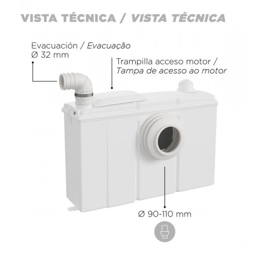 Triturador WC compacto 1 entrada Watersan Basic