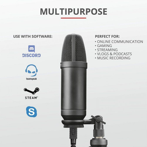 Trust Gaming GXT 252 Emita Plus Micrófono Profesional para Streaming Negro