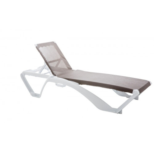 Tumbona de jardín Acqua de resina inyectada blanco, beige 73x35x190 cm