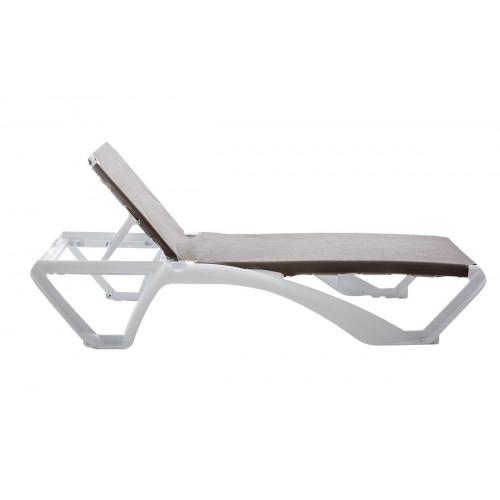 Tumbona de jardín Acqua de resina inyectada blanco, beige 73x35x190 cm