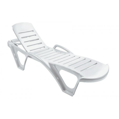 Tumbona de jardín apilable Garden de resina inyectada blanco 72x43x195 cm