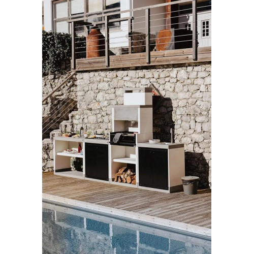 Tuozi Barbacoa de Obra Para Carbón Modelo Venit Flex Plus Hotte Ref