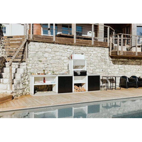Tuozi Barbacoa de Obra Para Carbón Modelo Venit Flex Plus Hotte Ref