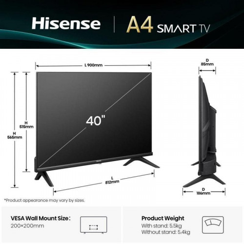 TV Hisense LED 40E4QT 40
