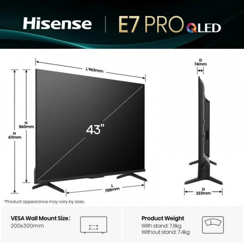 TV Hisense QLED 43E77Q PRO 43