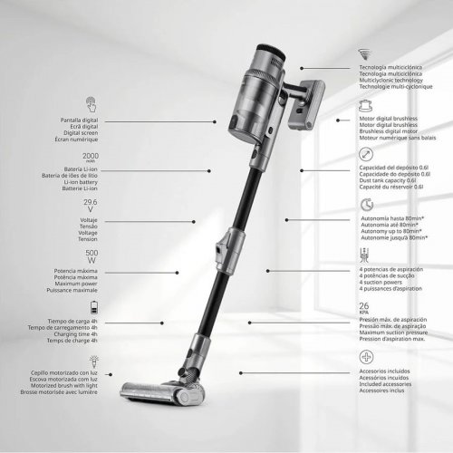 Ufesa Aspirador escoba Inspire Z7 Digital Animal 29.6V