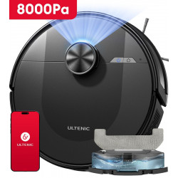 Ultenic DL10 Robot Aspirador y Fregasuelos con Navegación Láser, 8000Pa, 200Min, Robot Limpieza con Mapeo, Auto Carpet Boost, DL10