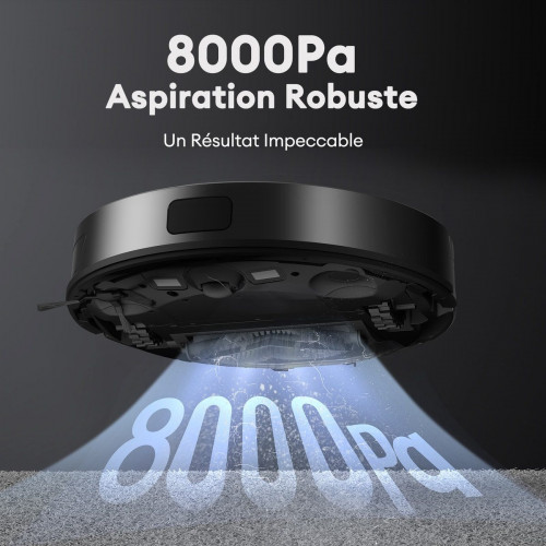 Ultenic DL10 Robot Aspirador y Fregasuelos con Navegación Láser, 8000Pa, 200Min, Robot Limpieza con Mapeo, Auto Carpet Boost, DL10