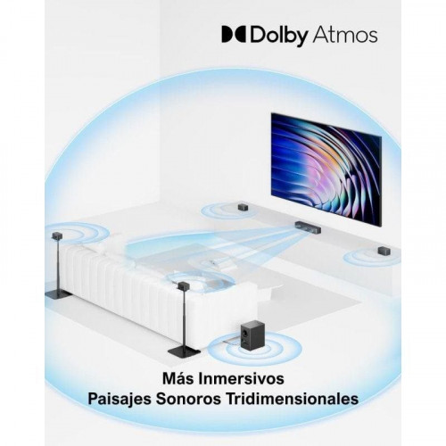Ultimea Poseidon D80 Barra de Sonido 7.1 Canales Dolby Atmos con Subwoofer y 4 Altavoces con Cable