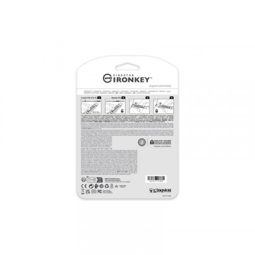 Unidad flash Kingston IronKey Keypad 200C 256GB USB-C cifrada IP68 Azul