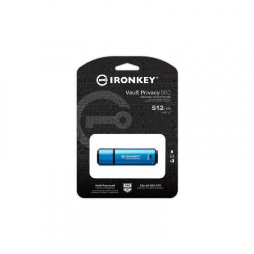 Unidad flash USB Kingston IronKey Vault Privacy 50C 512GB USB-C cifrado AES-256 IPX8