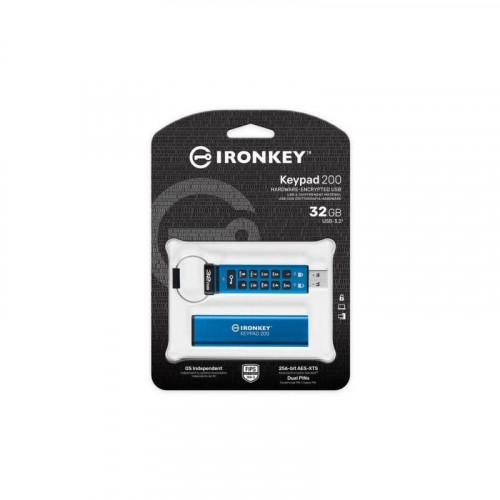 Unidad USB Kingston IronKey Keypad 200 32GB FIPS 140-3 Nivel 3 AES-256