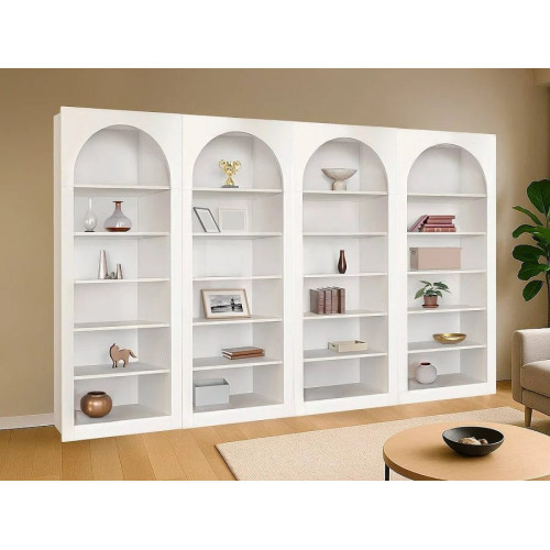 Unique Conjunto de 3 estanterías con 4 compartimentos y 2 puertas