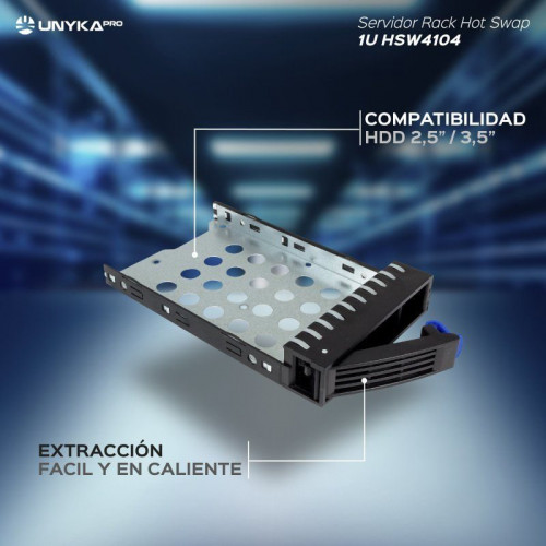 UNYKAch 1U HSW4104 NAS de Montaje en Rack 4x HDD
