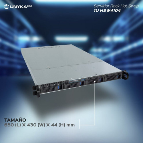 UNYKAch 1U HSW4104 NAS de Montaje en Rack 4x HDD