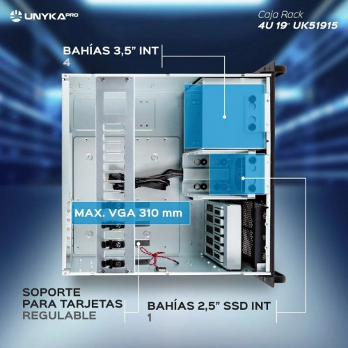 UNYKAch UK4329 Caja Rack 4U 19