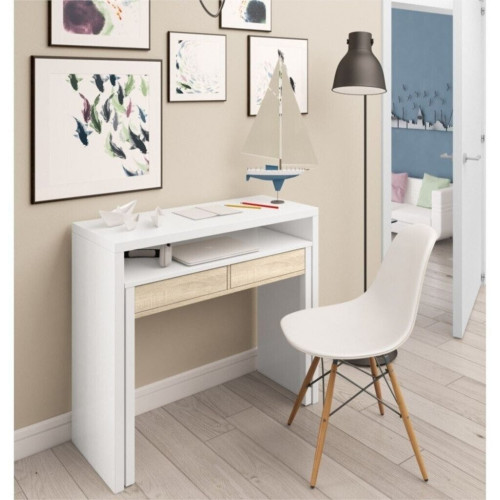 Usinestreet Extendable Desk Clea White