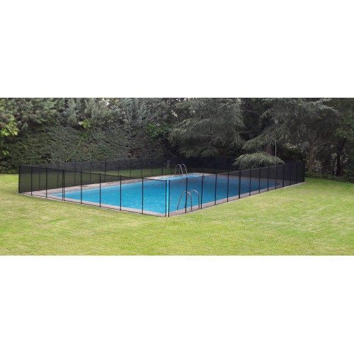 Valla de seguridad desmontable de poliéster / PVC negro 125x400 cm
