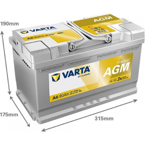 VARTA A6 Silver Dynamic AGM 12V 80Ah