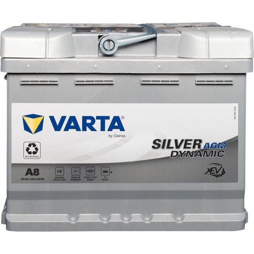 VARTA A8 Silver Dynamic AGM 12V 60Ah