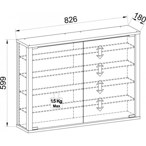 VCM Cabinet Vitrosa L (27858) brown