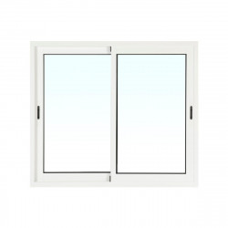 Ventana aluminio ISOXA blanca corredera de 100x100 cm