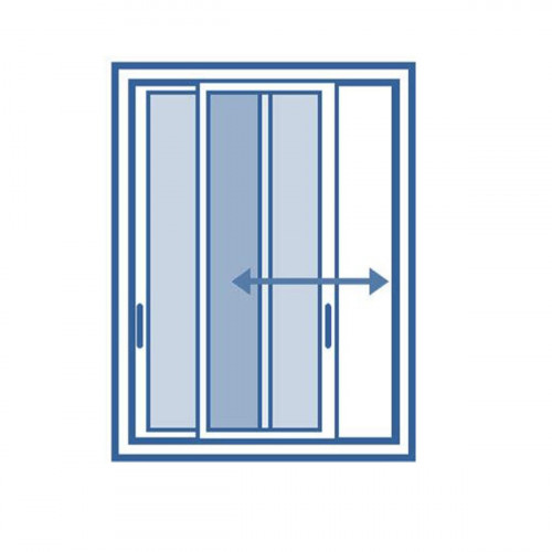 Ventana aluminio ISOXA blanca corredera de 80x80cm