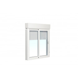 Ventana aluminio ISOXA corredera con persiana de 100x100 cm
