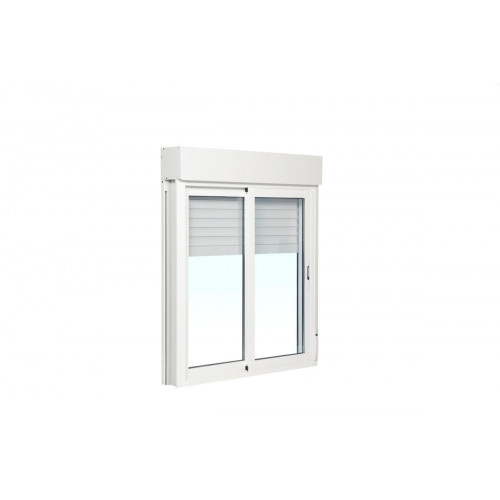 Ventana aluminio ISOXA corredera con persiana de 100x100 cm
