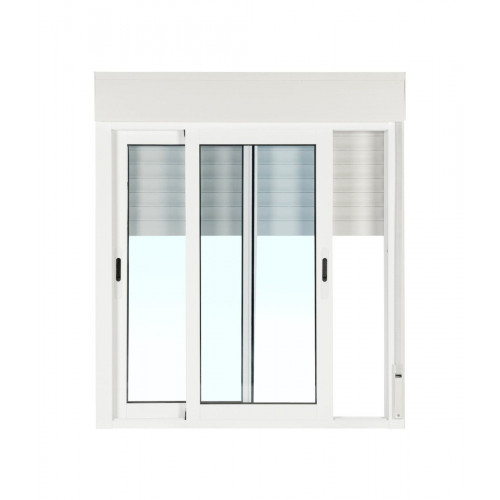 Ventana aluminio ISOXA corredera con persiana de 100x100 cm