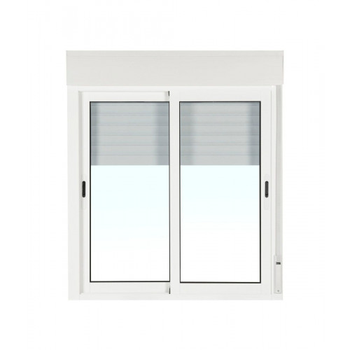 Ventana aluminio ISOXA corredera con persiana de 100x100 cm