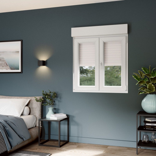 Ventana PVC 100x115cm oscilobatiente blanca doble acristalamiento transparente 4/16/4 bajo emisivo con persiana