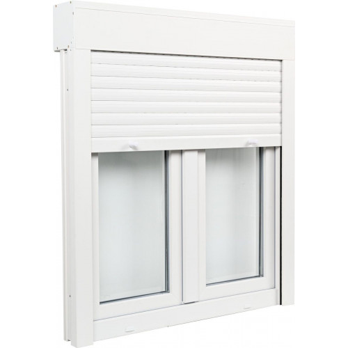 Ventana PVC 100x115cm oscilobatiente blanca doble acristalamiento transparente 4/16/4 bajo emisivo con persiana