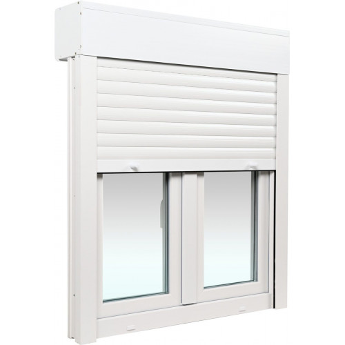 Ventana PVC 100x119cm oscilobatiente blanca Isoxa doble acristalamiento transparente 4/16/4 bajo emisivo con persiana