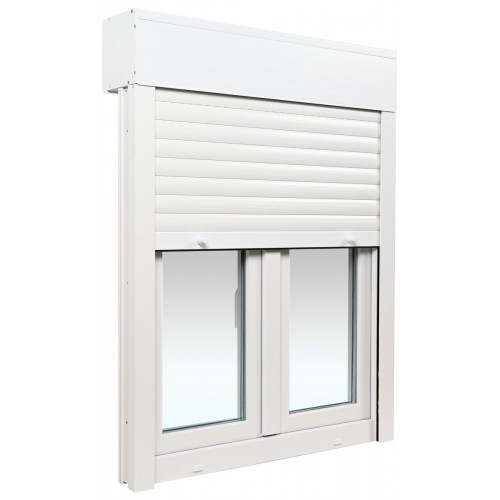 Ventana PVC 100x139cm oscilobatiente blanca Isoxa doble acristalamiento transparente 4/16/4 bajo emisivo con persiana